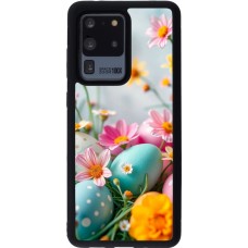 Coque Samsung Galaxy S20 Ultra - Silicone rigide noir Easter 2026 Eggs with flowers