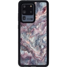 Samsung Galaxy S20 Ultra Case Hülle - Silikon schwarz Violetter silberner Marmor