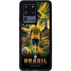 Coque Samsung Galaxy S20 Ultra - Silicone rigide noir Football Brésil splash 2026