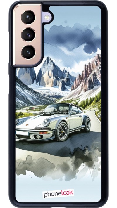 Coque Samsung Galaxy S21 5G - Porsche 911 Mountain Watercolor