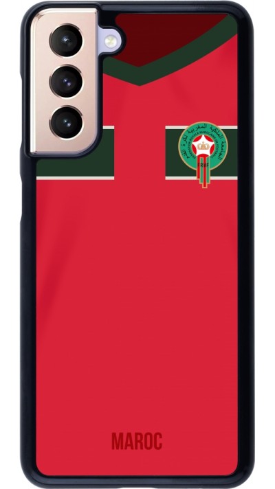 Coque Samsung Galaxy S21 5G - Maillot de football Maroc 2022 personnalisable