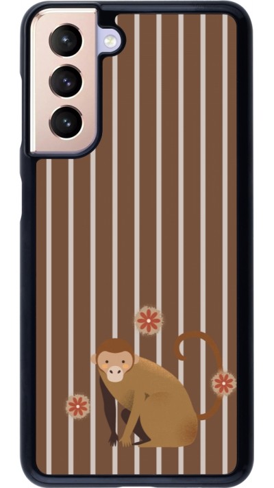 Samsung Galaxy S21 5G Case Hülle - Monkey with stripes