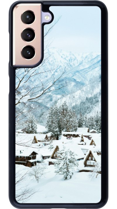Coque Samsung Galaxy S21 5G - Winter 25 Winter snowy landscape