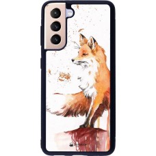 Coque Samsung Galaxy S21 5G - Silicone rigide noir Autumn 21 Fox