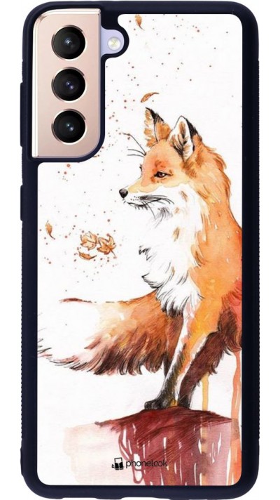 Coque Samsung Galaxy S21 5G - Silicone rigide noir Autumn 21 Fox