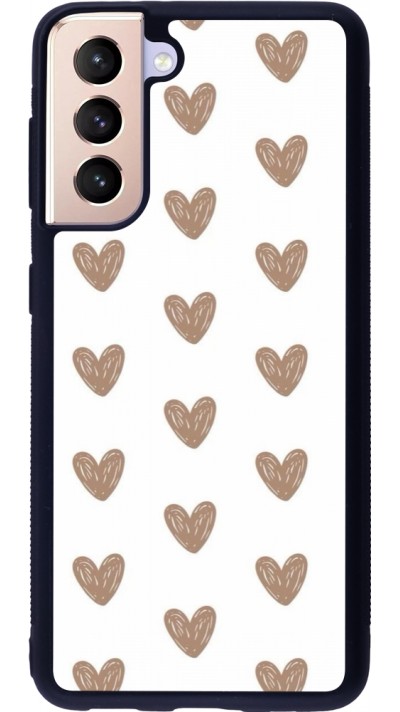 Coque Samsung Galaxy S21 5G - Silicone rigide noir Autumn 2024 brown hearts