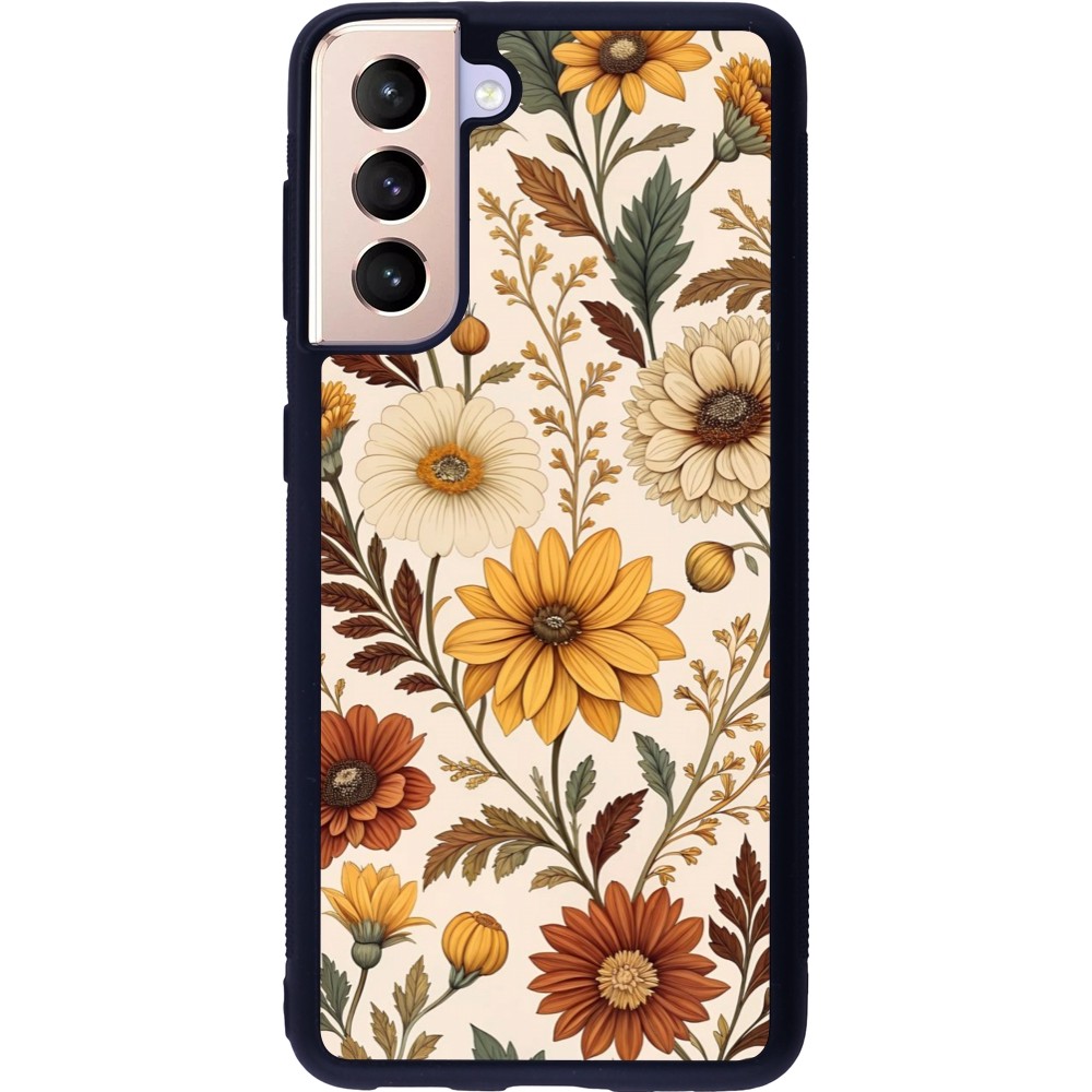 Coque Samsung Galaxy S21 5G - Silicone rigide noir Autumn 25 Flower pattern