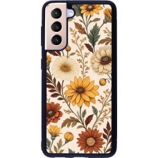 Coque Samsung Galaxy S21 5G - Silicone rigide noir Autumn 25 Flower pattern