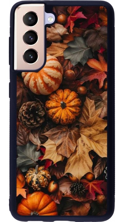 Coque Samsung Galaxy S21 5G - Silicone rigide noir Autumn 25 Pumpkin