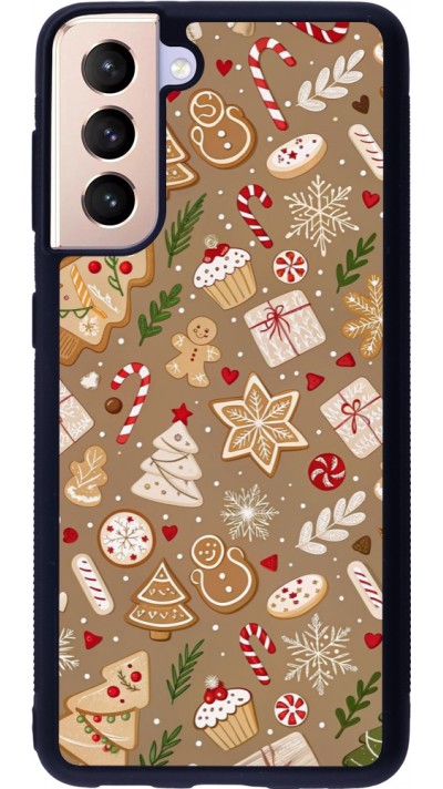 Coque Samsung Galaxy S21 5G - Silicone rigide noir Christmas 25 Pattern Ginger Cookie