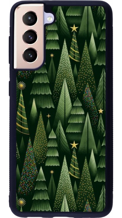 Coque Samsung Galaxy S21 5G - Silicone rigide noir Christmas 25 Pattern Xmas Tree