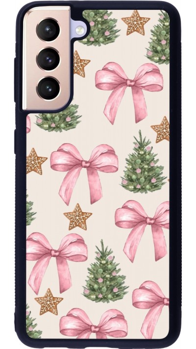 Samsung Galaxy S21 5G Case Hülle - Silikon schwarz Christmas 25 Vintage Ribbons