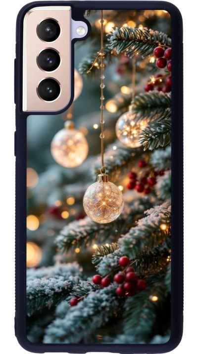 Coque Samsung Galaxy S21 5G - Silicone rigide noir Christmas 25 Xmas Decorated Tree