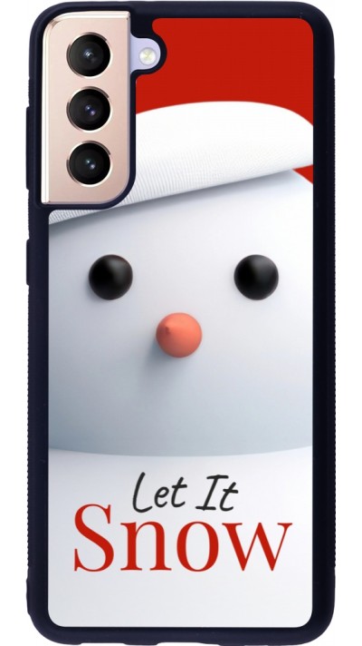 Coque Samsung Galaxy S21 5G - Silicone rigide noir Christmas 25 Xmas Snowman