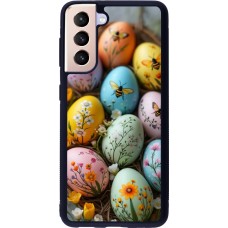 Coque Samsung Galaxy S21 5G - Silicone rigide noir Easter 2026 Eggs with bees