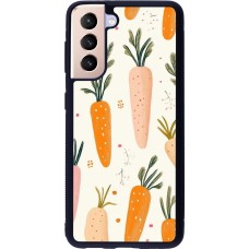 Coque Samsung Galaxy S21 5G - Silicone rigide noir Easter 2026 Illustration carrots