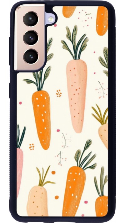 Coque Samsung Galaxy S21 5G - Silicone rigide noir Easter 2026 Illustration carrots