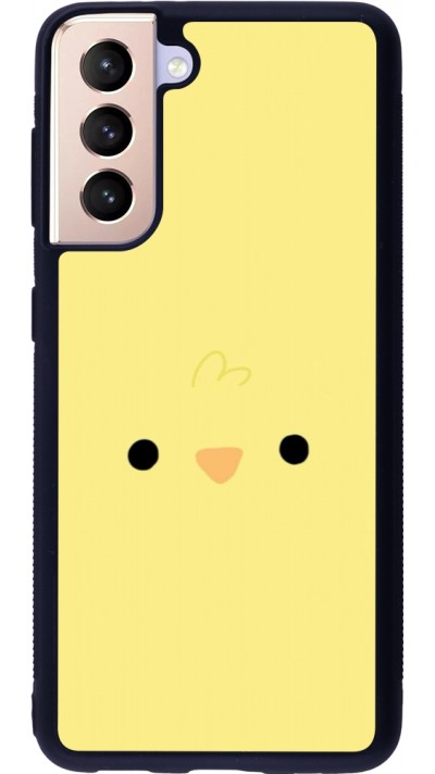 Coque Samsung Galaxy S21 5G - Silicone rigide noir Easter 2026 Little chicken