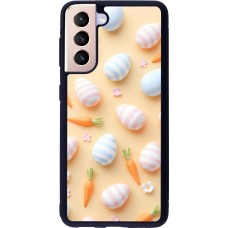 Coque Samsung Galaxy S21 5G - Silicone rigide noir Easter 2026 Pattern Easter
