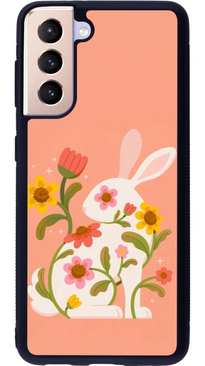 Coque Samsung Galaxy S21 5G - Silicone rigide noir Easter 2026 Rabbit collage