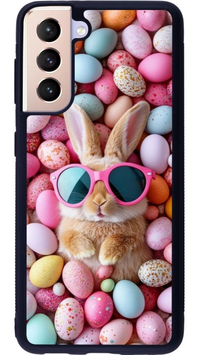Coque Samsung Galaxy S21 5G - Silicone rigide noir Easter 2026 Rabbit fun