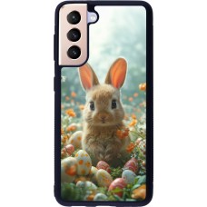 Coque Samsung Galaxy S21 5G - Silicone rigide noir Easter 2026 Rabbit in the garden