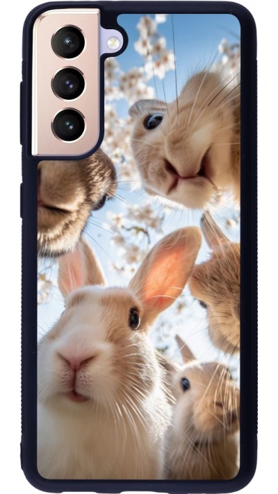 Coque Samsung Galaxy S21 5G - Silicone rigide noir Easter 2026 Rabbits