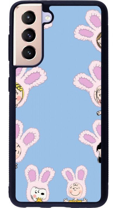 Coque Samsung Galaxy S21 5G - Silicone rigide noir Easter 2026 Snoopy
