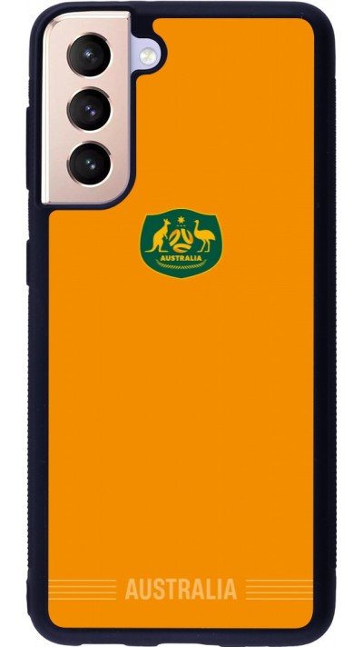 Coque Samsung Galaxy S21 5G - Silicone rigide noir Maillot de football Australie 2026 personnalisable