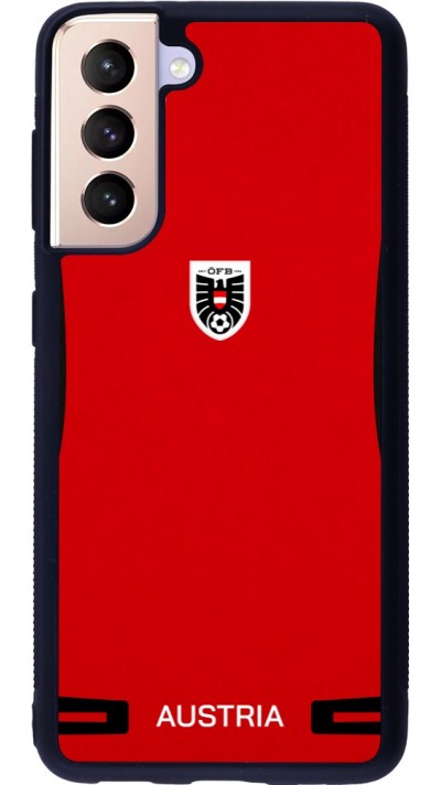 Coque Samsung Galaxy S21 5G - Silicone rigide noir Maillot de football Autriche 2026 personnalisable