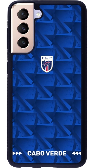 Coque Samsung Galaxy S21 5G - Silicone rigide noir Maillot de football Cap-Vert 2026 personnalisable