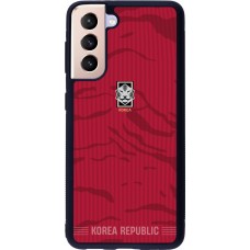 Coque Samsung Galaxy S21 5G - Silicone rigide noir Maillot de football Corée du Sud 2026 personnalisable