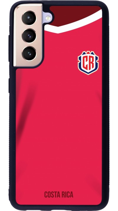Coque Samsung Galaxy S21 5G - Silicone rigide noir Maillot de football Costa Rica 2022 personnalisable