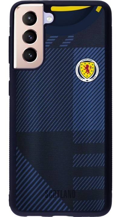 Coque Samsung Galaxy S21 5G - Silicone rigide noir Maillot de football Ecosse personnalisable