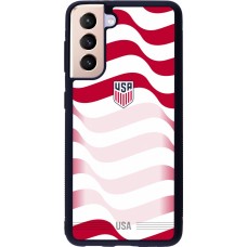 Coque Samsung Galaxy S21 5G - Silicone rigide noir Maillot de football États-Unis 2026 personnalisable