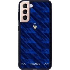 Coque Samsung Galaxy S21 5G - Silicone rigide noir Maillot de football France 2026 personnalisable