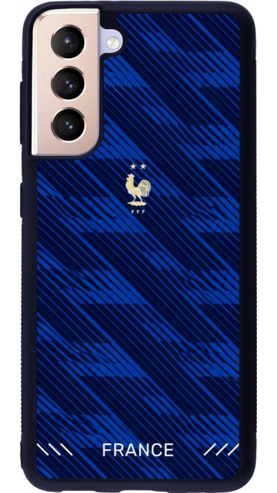 Coque Samsung Galaxy S21 5G - Silicone rigide noir Maillot de football France 2026 personnalisable