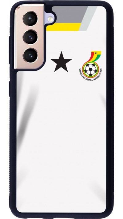 Coque Samsung Galaxy S21 5G - Silicone rigide noir Maillot de football Ghana 2022 personnalisable
