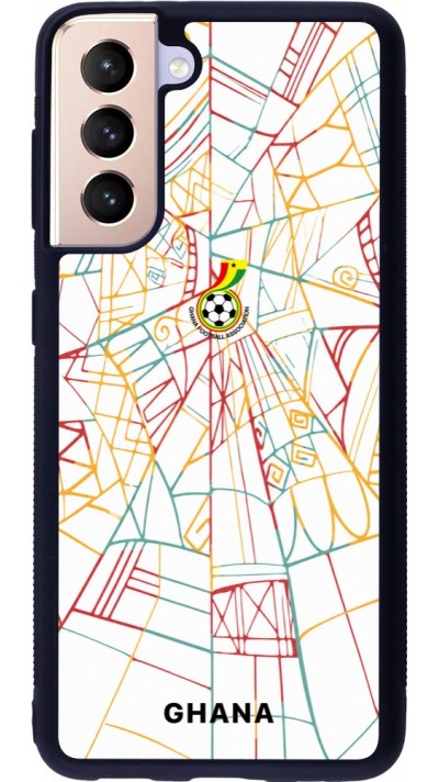 Coque Samsung Galaxy S21 5G - Silicone rigide noir Maillot de football Ghana 2026 personnalisable