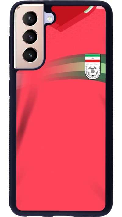 Coque Samsung Galaxy S21 5G - Silicone rigide noir Maillot de football Iran 2022 personnalisable