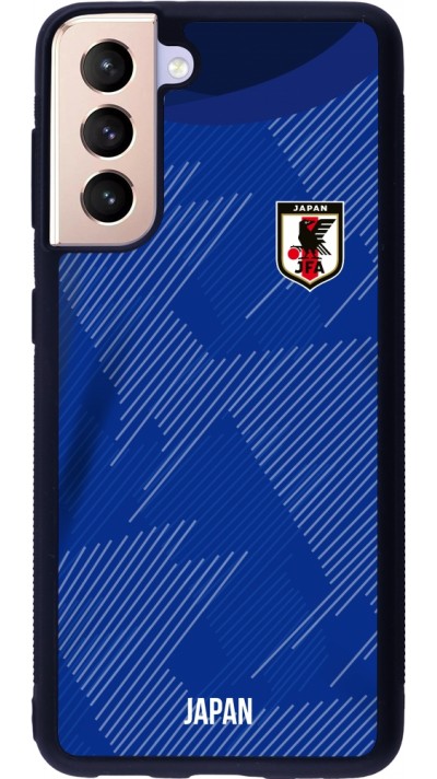 Coque Samsung Galaxy S21 5G - Silicone rigide noir Maillot de football Japon 2022 personnalisable