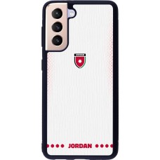 Coque Samsung Galaxy S21 5G - Silicone rigide noir Maillot de football Jordanie 2026 personnalisable