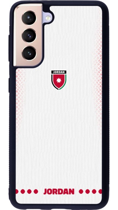 Coque Samsung Galaxy S21 5G - Silicone rigide noir Maillot de football Jordanie 2026 personnalisable