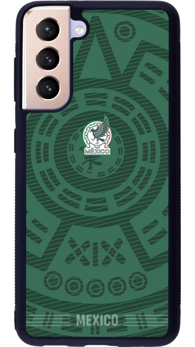 Coque Samsung Galaxy S21 5G - Silicone rigide noir Maillot de football Mexique 2026 personnalisable