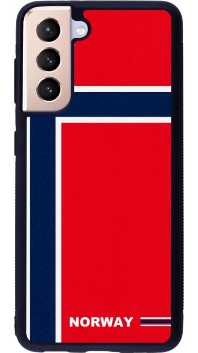 Coque Samsung Galaxy S21 5G - Silicone rigide noir Maillot de football Norvège 2026 personnalisable