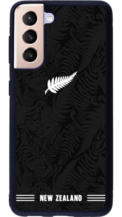 Coque Samsung Galaxy S21 5G - Silicone rigide noir Maillot de football Nouvelle-Zélande 2026 personnalisable