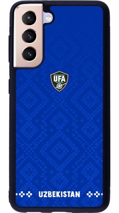 Coque Samsung Galaxy S21 5G - Silicone rigide noir Maillot de football Ouzbékistan 2026 personnalisable