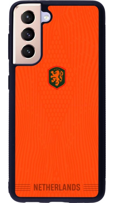 Coque Samsung Galaxy S21 5G - Silicone rigide noir Maillot de football Pays-Bas 2026 personnalisable