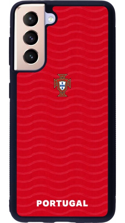Coque Samsung Galaxy S21 5G - Silicone rigide noir Maillot de football Portugal 2026 personnalisable