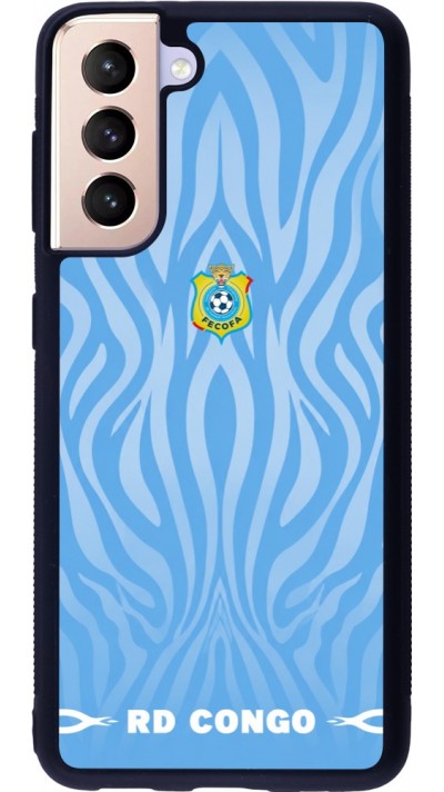 Coque Samsung Galaxy S21 5G - Silicone rigide noir Maillot de football RD Congo 2026 personnalisable